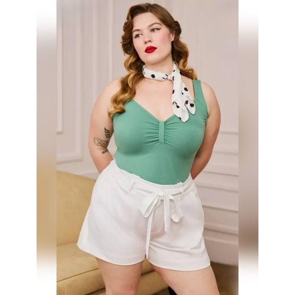 NWT Torrid Retro Chic Size 12 Tie-Front Ponte Shorts 1556-